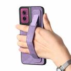 For Motorola Moto G55 Retro Wristband Holder Leather Back Phone Case(Purple) - 2