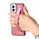 For Motorola Moto G Power 5G 2024 Retro Wristband Holder Leather Back Phone Case(Pink) - 2