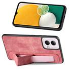 For Motorola Moto G Power 5G 2024 Retro Wristband Holder Leather Back Phone Case(Pink) - 3