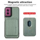 For Motorola Moto G55 Carbon Fiber Leather Card MagSafe Phone Case(Green) - 2