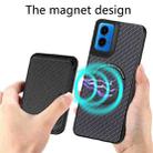 For Motorola Moto G45 5G Carbon Fiber Leather Card MagSafe Phone Case(Black) - 3