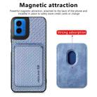 For Motorola Moto G45 5G Carbon Fiber Leather Card MagSafe Phone Case(Blue) - 2