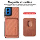 For Motorola Moto G45 5G Carbon Fiber Leather Card MagSafe Phone Case(Brown) - 2