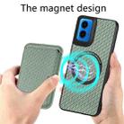 For Motorola Moto G45 5G Carbon Fiber Leather Card MagSafe Phone Case(Green) - 3