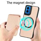 For Motorola Moto G45 5G Carbon Fiber Leather Card MagSafe Phone Case(Khaki) - 3
