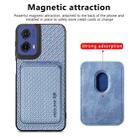 For Motorola Moto G85 Carbon Fiber Leather Card MagSafe Phone Case(Blue) - 2