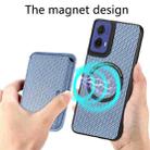 For Motorola Moto G85 Carbon Fiber Leather Card MagSafe Phone Case(Blue) - 3