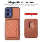 For Motorola Moto G85 Carbon Fiber Leather Card MagSafe Phone Case(Brown) - 2