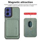 For Motorola Moto G85 Carbon Fiber Leather Card MagSafe Phone Case(Green) - 2
