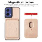 For Motorola Moto G85 Carbon Fiber Leather Card MagSafe Phone Case(Khaki) - 2