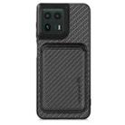 For Motorola Moto Edge 50 Ultra Carbon Fiber Leather Card MagSafe Phone Case(Black) - 1