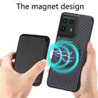 For Motorola Moto Edge 50 Ultra Carbon Fiber Leather Card MagSafe Phone Case(Black) - 3