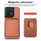 For Motorola Moto Edge 50 Ultra Carbon Fiber Leather Card MagSafe Phone Case(Brown) - 2