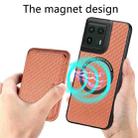 For Motorola Moto Edge 50 Ultra Carbon Fiber Leather Card MagSafe Phone Case(Brown) - 3