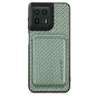 For Motorola Moto Edge 50 Ultra Carbon Fiber Leather Card MagSafe Phone Case(Green) - 1