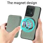 For Motorola Moto Edge 50 Ultra Carbon Fiber Leather Card MagSafe Phone Case(Green) - 3