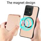 For Motorola Moto Edge 50 Ultra Carbon Fiber Leather Card MagSafe Phone Case(Khaki) - 3