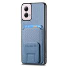 For Motorola Moto G Power 5G 2024 Carbon Fiber Card Bag Fold Stand Phone Case(Blue) - 2