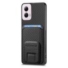 For Motorola Moto G Power 5G 2024 Carbon Fiber Card Bag Fold Stand Phone Case(Black) - 2