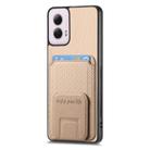 For Motorola Moto G Power 5G 2024 Carbon Fiber Card Bag Fold Stand Phone Case(Khaki) - 2