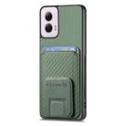 For Motorola Moto G Power 5G 2024 Carbon Fiber Card Bag Fold Stand Phone Case(Green) - 2