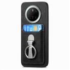 For Huawei Mate 70 Retro Folding Ring Holder Card Bag MagSafe Phone Case(Black) - 2