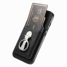 For Huawei Mate 70 Retro Folding Ring Holder Card Bag MagSafe Phone Case(Black) - 3