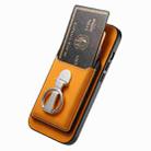 For Huawei Mate 70 Retro Folding Ring Holder Card Bag MagSafe Phone Case(Yellow) - 3