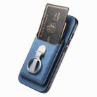 For Huawei Mate 70 Retro Folding Ring Holder Card Bag MagSafe Phone Case(Blue) - 3