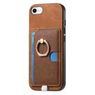 For iPhone 7 / 8 / SE 2022 Retro Cross Leather Ring Side Insert Card Bag MagSafe Phone Case(Brown) - 2