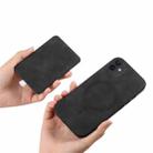 For iPhone 11 Retro Cross Leather Ring Side Insert Card Bag MagSafe Phone Case(Black) - 3