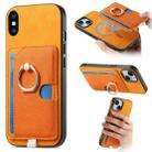 For iPhone XS Max Retro Cross Leather Ring Side Insert Card Bag MagSafe Phone Case(Yellow) - 1