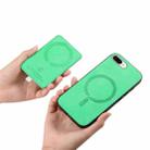 For iPhone 7 Plus / 8 Plus Retro Cross Leather Ring Side Insert Card Bag MagSafe Phone Case(Green) - 3