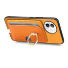 For vivo S18 / S18 Pro 5G Retro Cross Leather Ring Side Insert Card Bag MagSafe Phone Case(Yellow) - 3