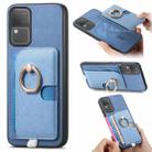 For vivo S18 / S18 Pro 5G Retro Cross Leather Ring Side Insert Card Bag MagSafe Phone Case(Blue) - 1