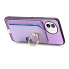 For vivo S18 / S18 Pro 5G Retro Cross Leather Ring Side Insert Card Bag MagSafe Phone Case(Purple) - 3