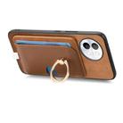 For vivo S18 / S18 Pro 5G Retro Cross Leather Ring Side Insert Card Bag MagSafe Phone Case(Brown) - 3