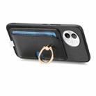 For vivo S18 / S18 Pro 5G Retro Cross Leather Ring Side Insert Card Bag MagSafe Phone Case(Black) - 3