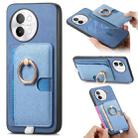 For vivo S18e 5G Retro Cross Leather Ring Side Insert Card Bag MagSafe Phone Case(Blue) - 1