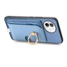 For vivo S18e 5G Retro Cross Leather Ring Side Insert Card Bag MagSafe Phone Case(Blue) - 3