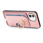 For vivo S18e 5G Retro Cross Leather Ring Side Insert Card Bag MagSafe Phone Case(Pink) - 3