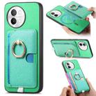 For vivo S18e 5G Retro Cross Leather Ring Side Insert Card Bag MagSafe Phone Case(Green) - 1