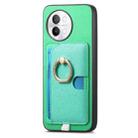 For vivo S18e 5G Retro Cross Leather Ring Side Insert Card Bag MagSafe Phone Case(Green) - 2