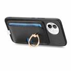 For vivo X100 Pro 5G Retro Cross Leather Ring Side Insert Card Bag MagSafe Phone Case(Black) - 3