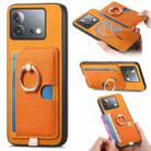 For Vivo iQOO Neo8 / Neo8 Pro Retro Cross Leather Ring Side Insert Card Bag MagSafe Phone Case(Yellow) - 1