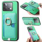 For Vivo iQOO Neo8 / Neo8 Pro Retro Cross Leather Ring Side Insert Card Bag MagSafe Phone Case(Green) - 1