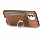 For vivo iQOO 11 Pro 5G Retro Cross Leather Ring Side Insert Card Bag MagSafe Phone Case(Brown) - 3