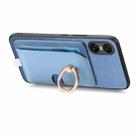 For Sony Xperia 10 VI Retro Cross Leather Ring Side Insert Card Bag MagSafe Phone Case(Blue) - 3