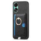 For OPPO A3 Pro Global Retro Cross Leather Ring Side Insert Card Bag MagSafe Phone Case(Black) - 2