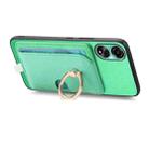 For OPPO A78 4G Retro Cross Leather Ring Side Insert Card Bag MagSafe Phone Case(Green) - 3